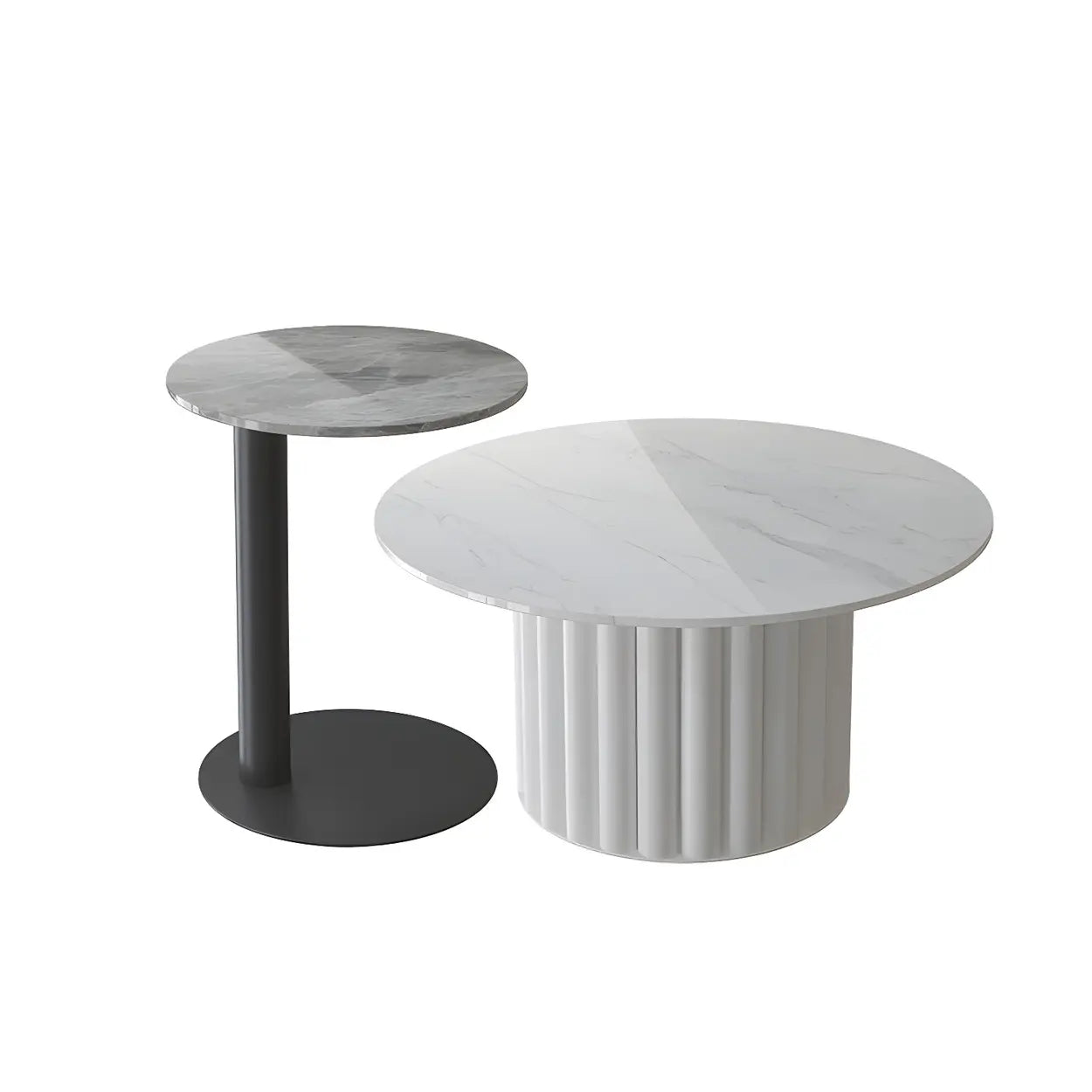 Gloss Round Stone Coffee Table