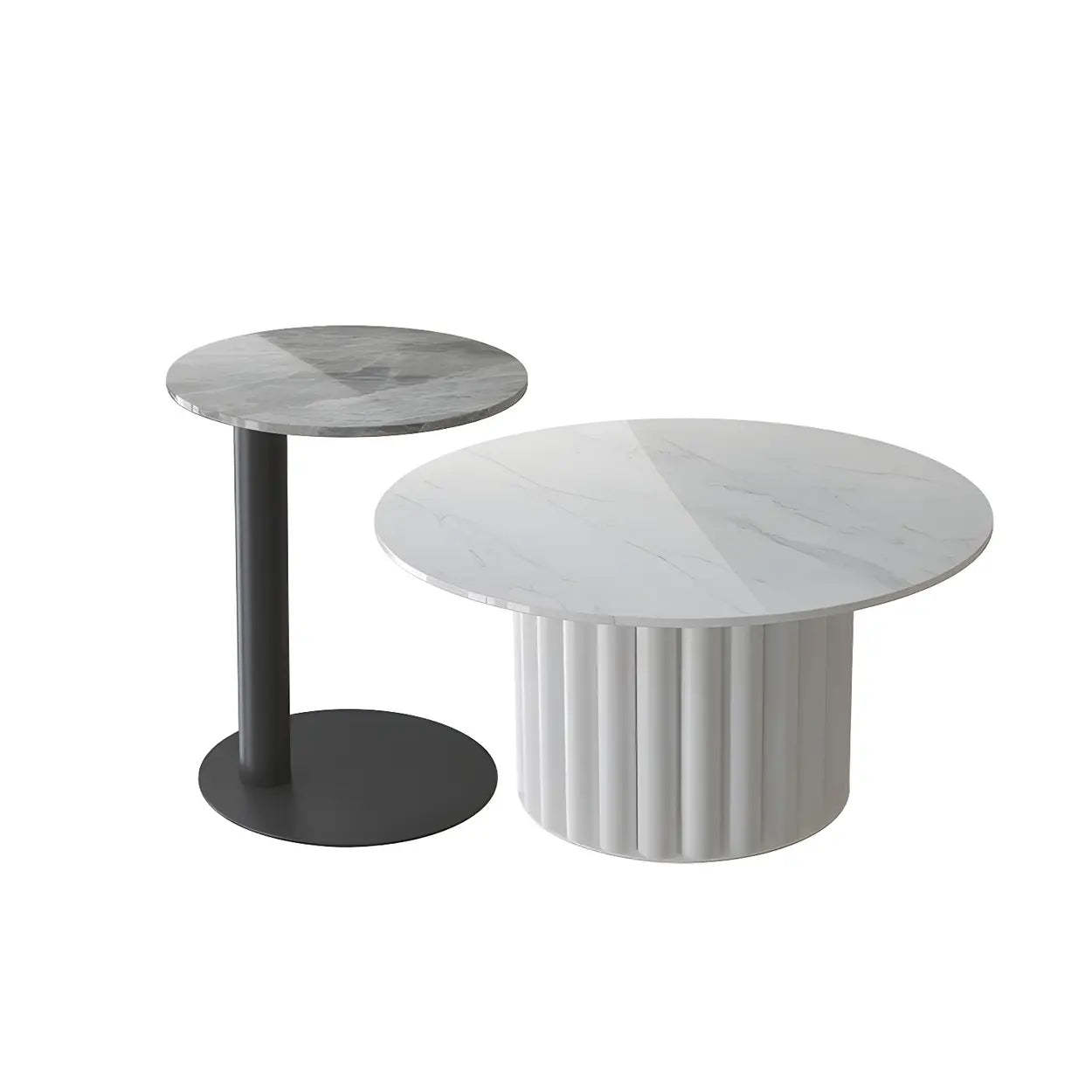 Gloss Round Stone Coffee Table