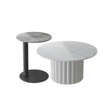 Gloss Round Stone Coffee Table