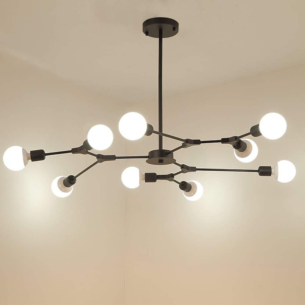 Mini Style 9 Lights LED Modern Sputnik Chandeliers Hanging Ceiling Lights-Lighom