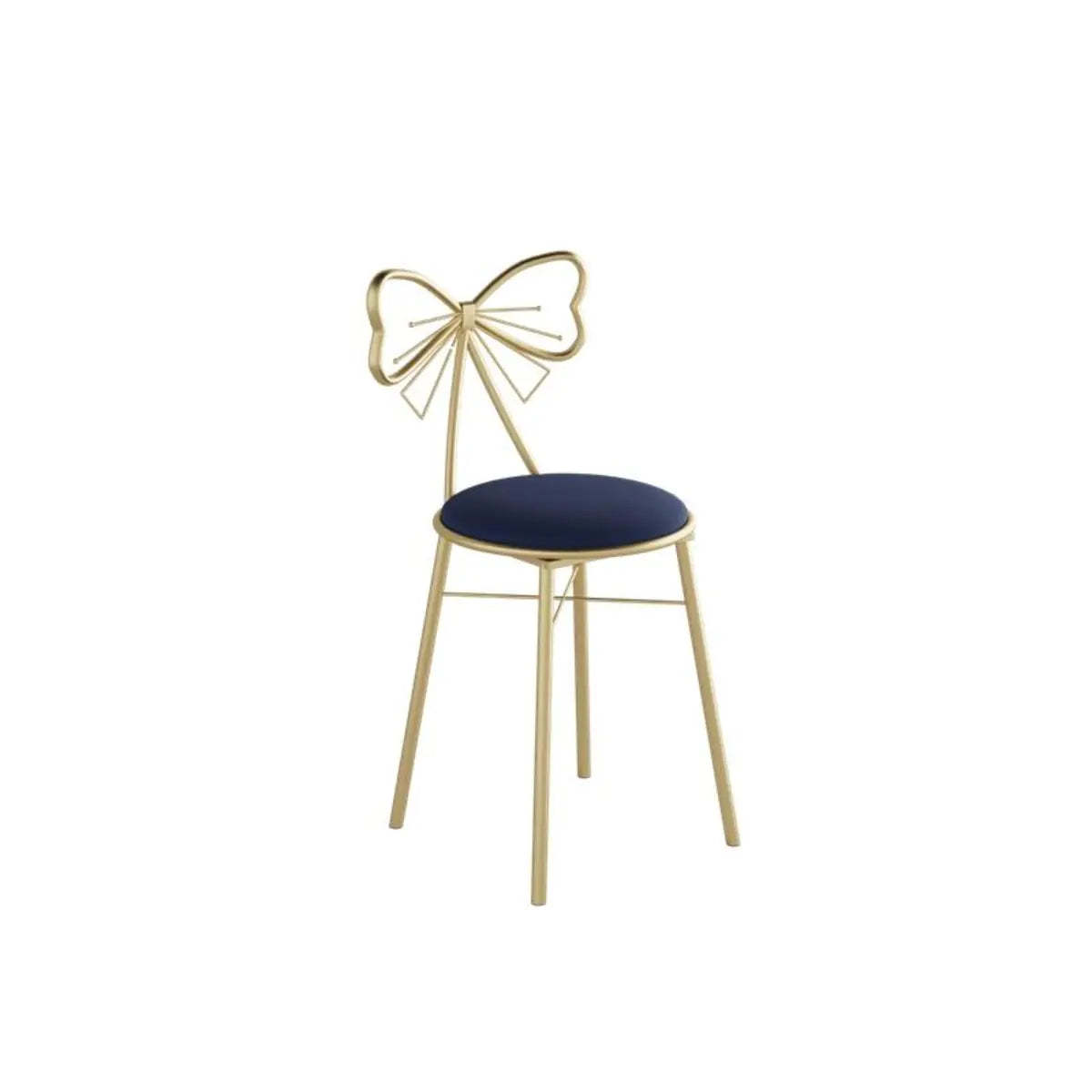 Gold Butterfly Round Velvet Tall Bar Stool