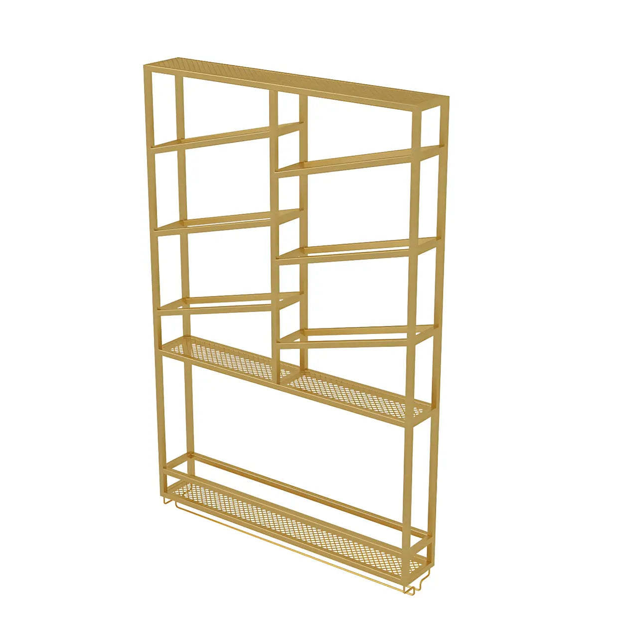 Gold Geometric Metal Floating Wall Wine Rack