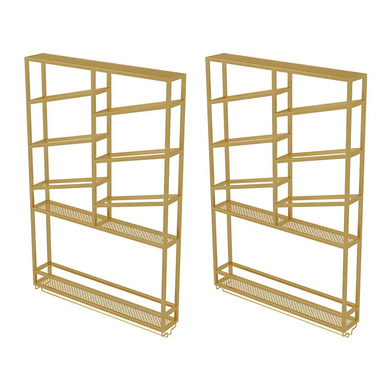 Gold Geometric Metal Floating Wall Wine Rack