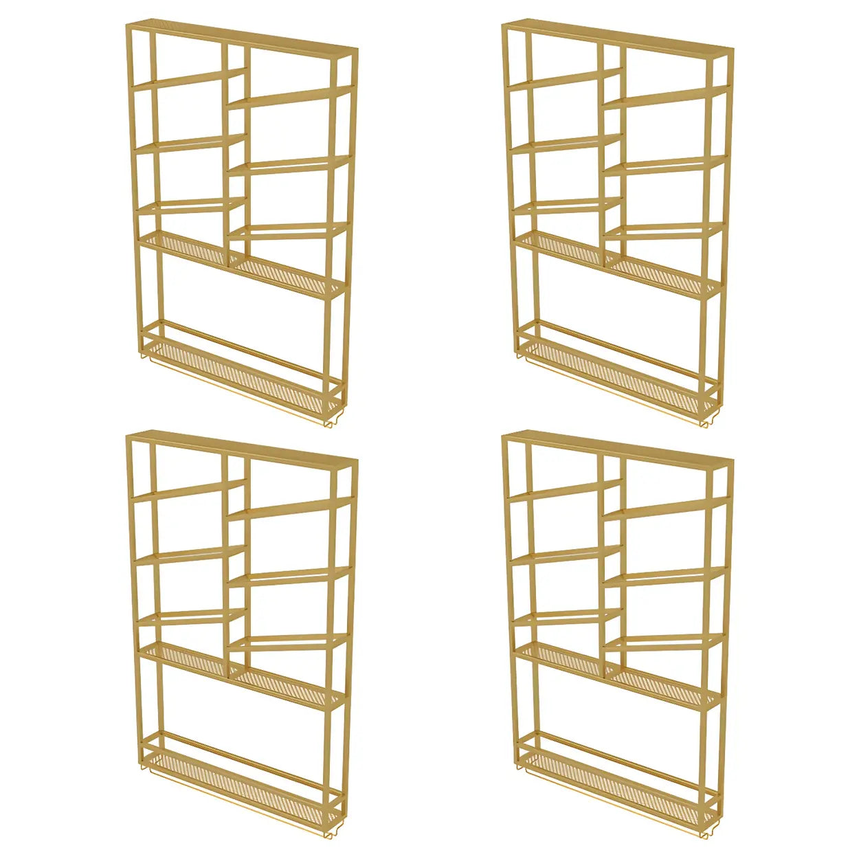 Gold Geometric Metal Floating Wall Wine Rack