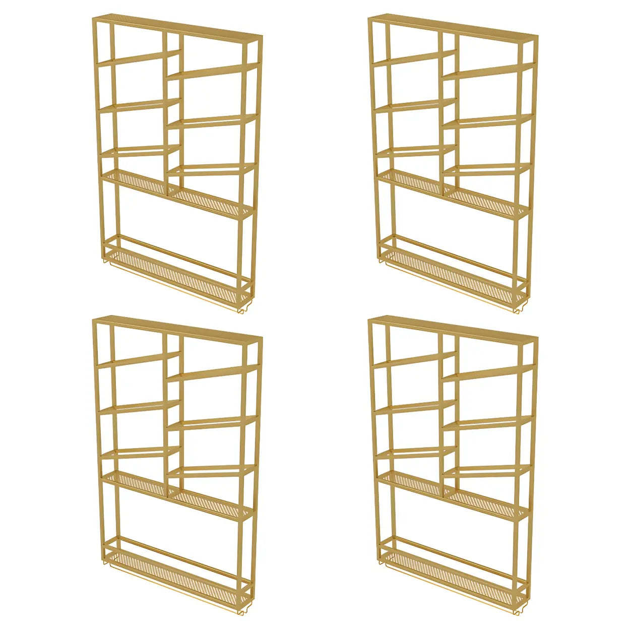 Gold Geometric Metal Floating Wall Wine Rack