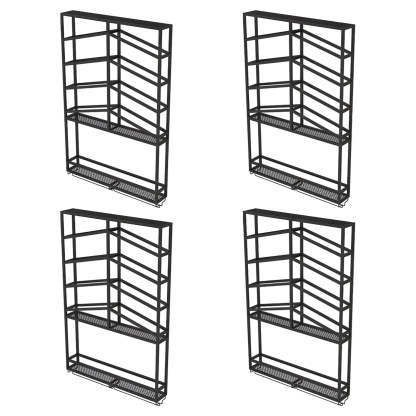 Gold Geometric Metal Floating Wall Wine Rack — Gold / 4 Piece Set