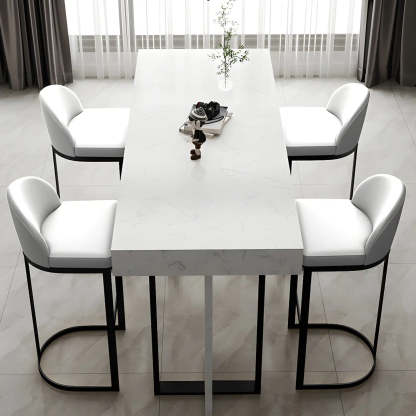Marble-Top Gold Iron Bar Table