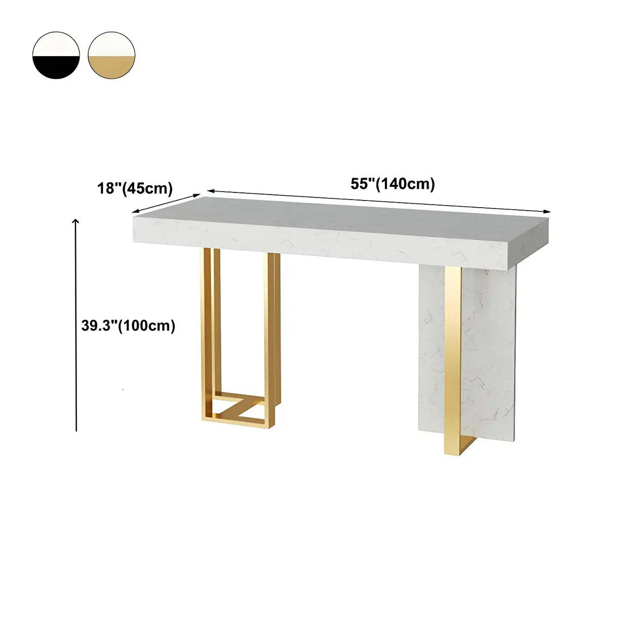 Marble-Top Gold Iron Bar Table