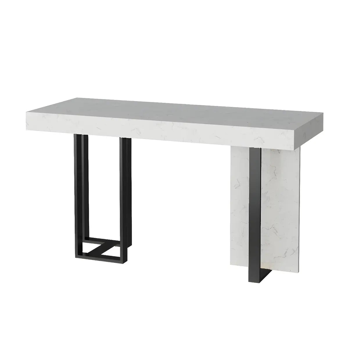 Marble-Top Gold Iron Bar Table