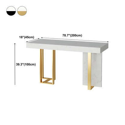 Marble-Top Gold Iron Bar Table