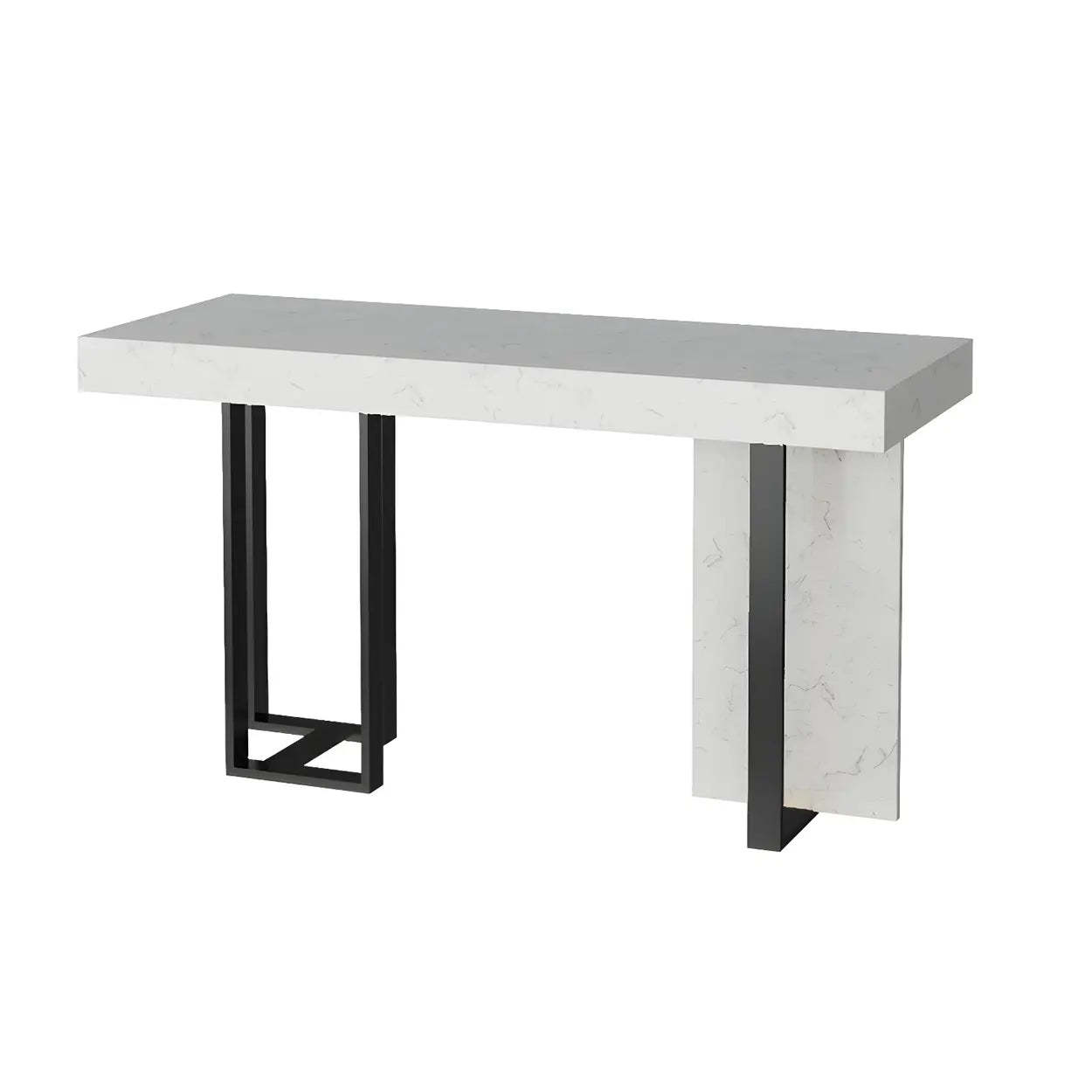 Luxury marble-top white bar tables in iron — 47.2"L x 17.7"W x 39.3"H / Gold