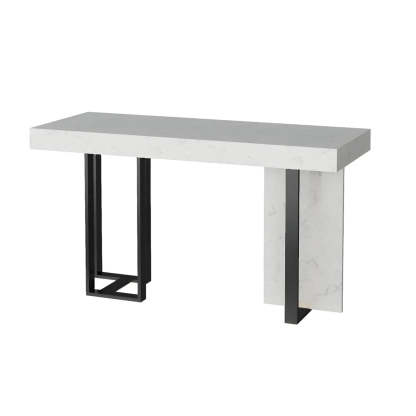Luxury marble-top white bar tables in iron — 47.2"L x 17.7"W x 39.3"H / Gold