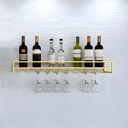 Metal Floating Wall-Mount Wine Rack — Black / 1 Piece