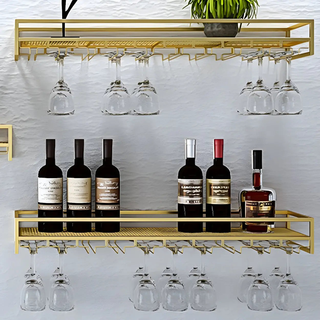 Red modern floating wine cabinets