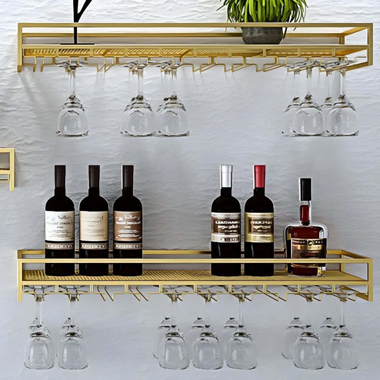 Red modern floating wine cabinets