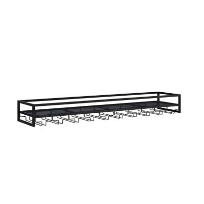 Lighom modern wine floating black wine cabinets in metal — Set of 2