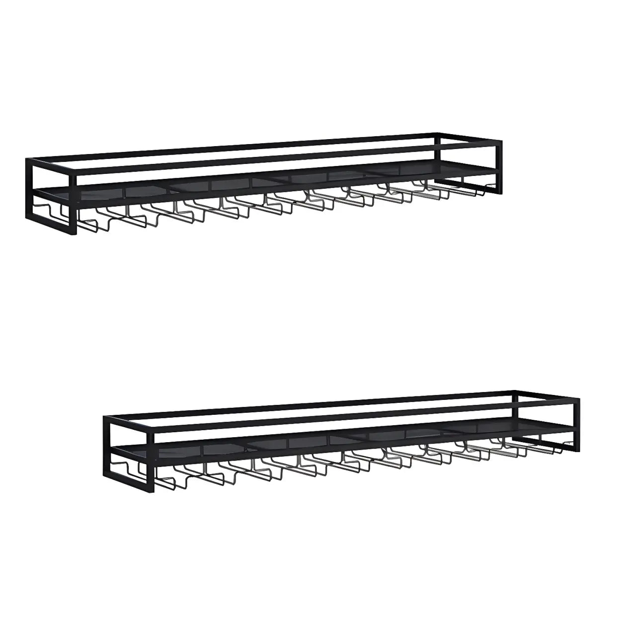 Modern wine floating wine cabinets in metal — Black / Set of 4