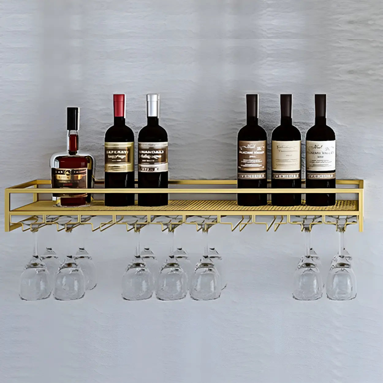 Lighom modern wine floating metal glass wine cabinets