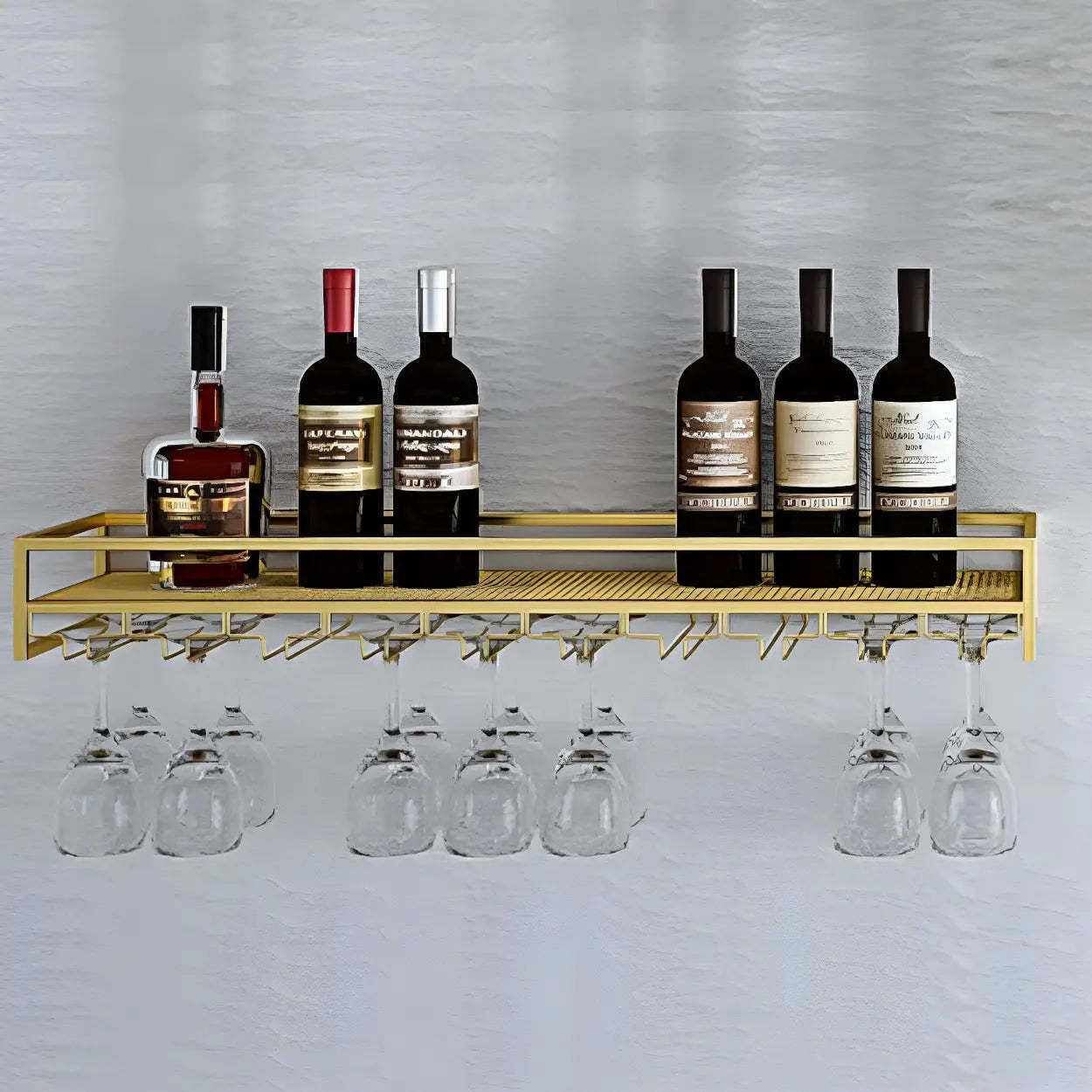 Lighom modern wine floating metal glass wine cabinets