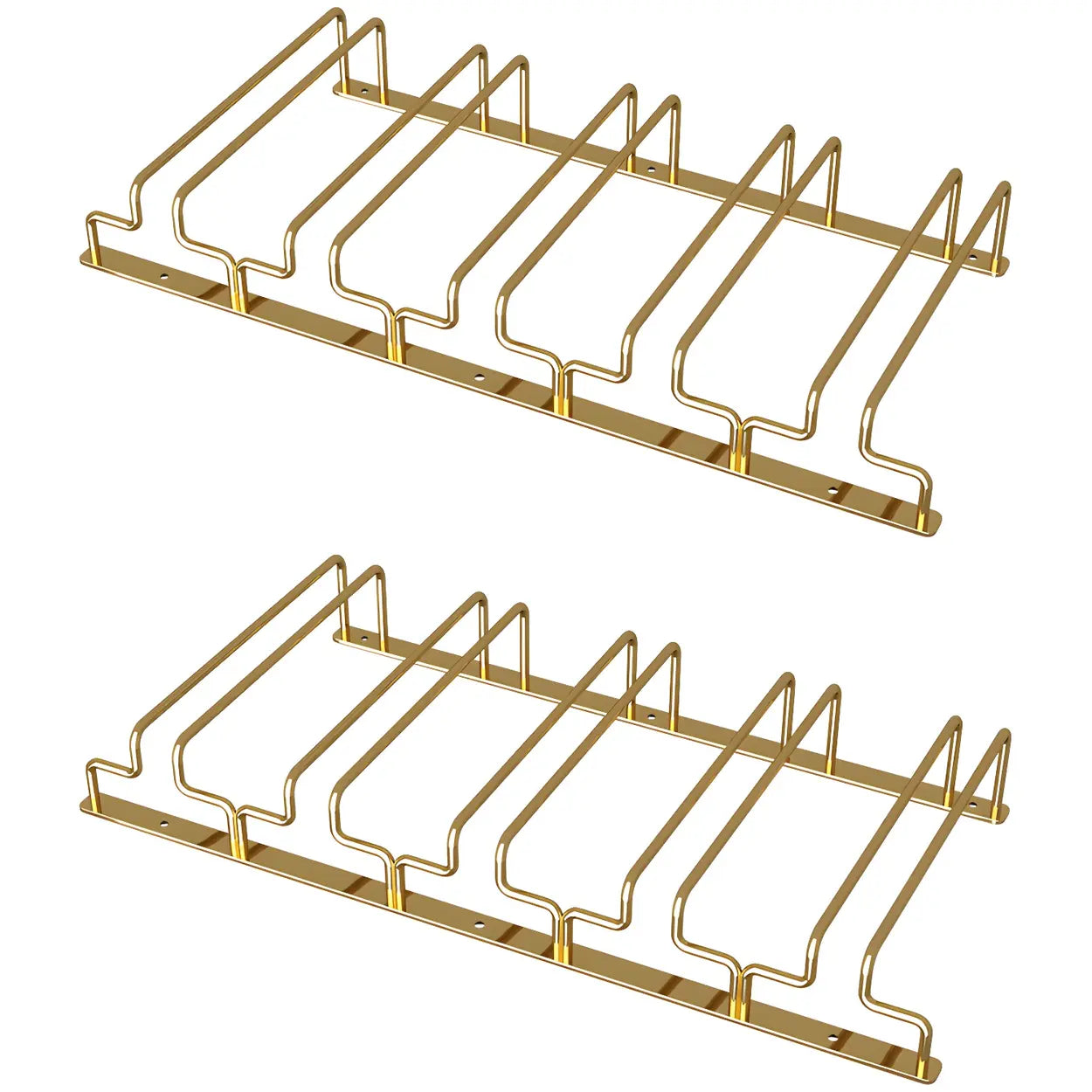 Gold Metal Hanging Wine Glass Rack — 2 Piece Set