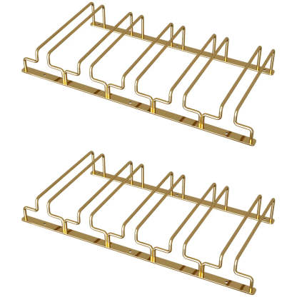 Gold Metal Hanging Wine Glass Rack — 2 Piece Set