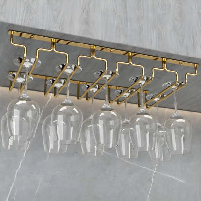 Gold Metal Hanging Wine Glass Rack — 1 Piece