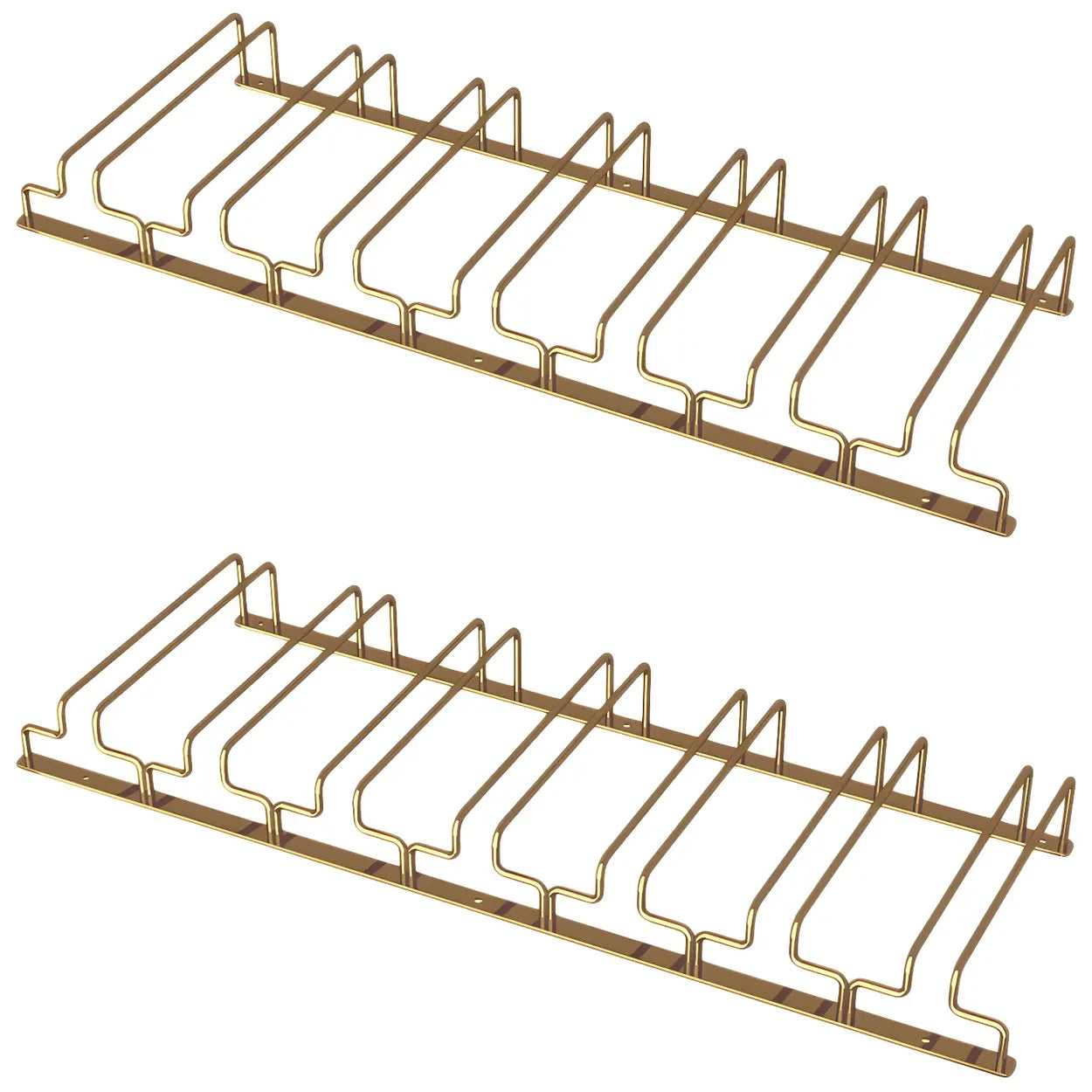 Gold Metal Hanging Wine Glass Rack — 2 Piece Set