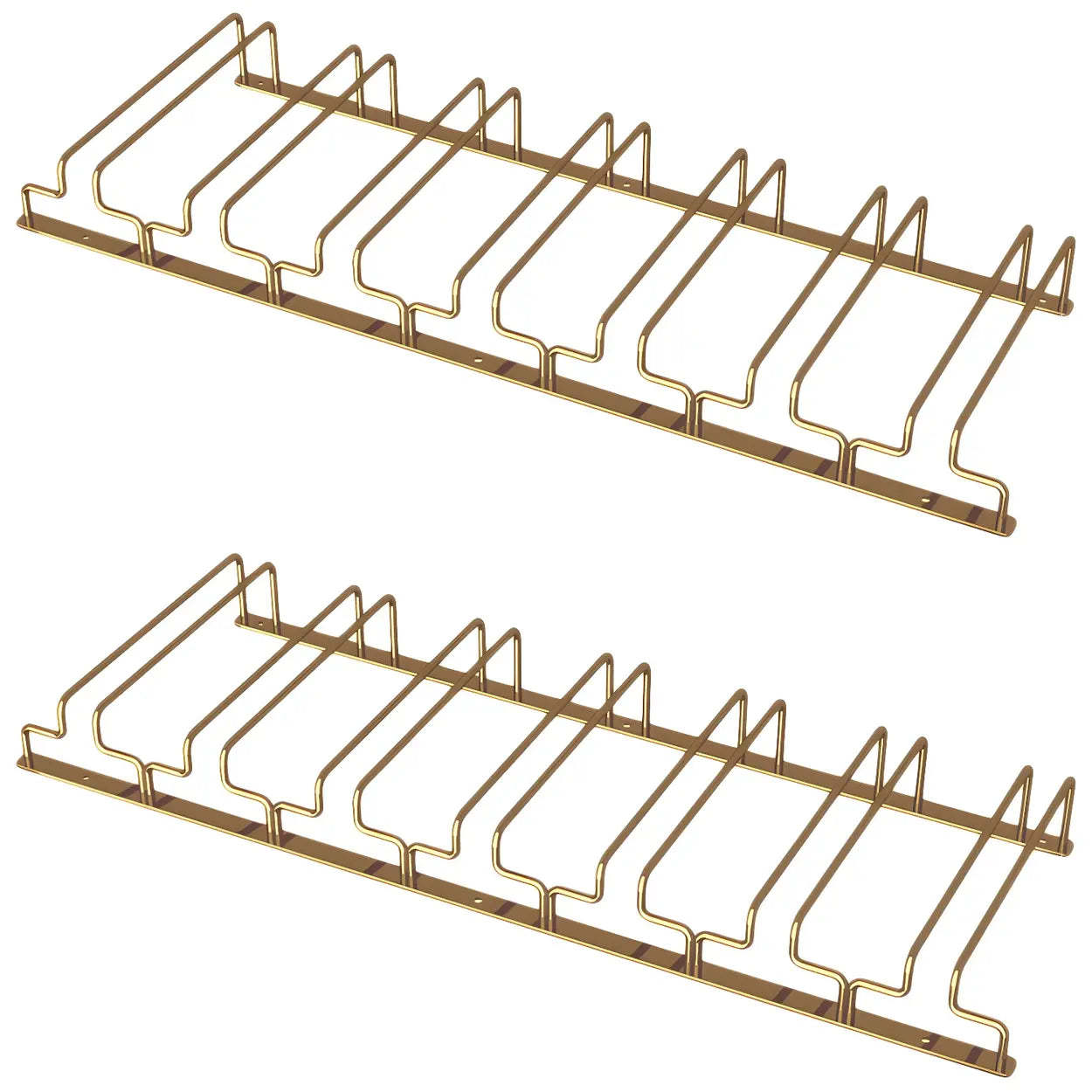 Gold Metal Hanging Wine Glass Rack — 2 Piece Set