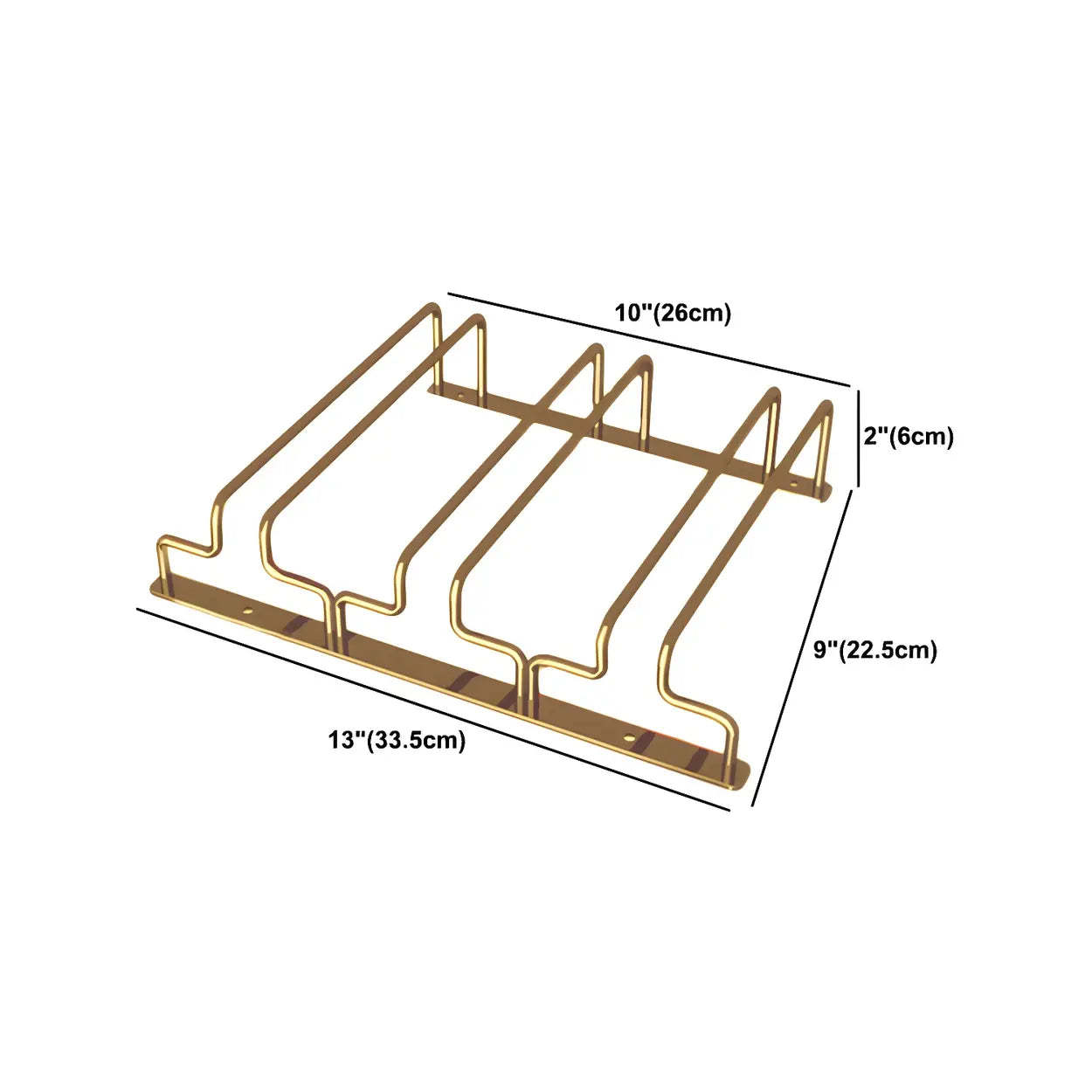 Gold Metal Hanging Wine Glass Rack — 2 Piece Set
