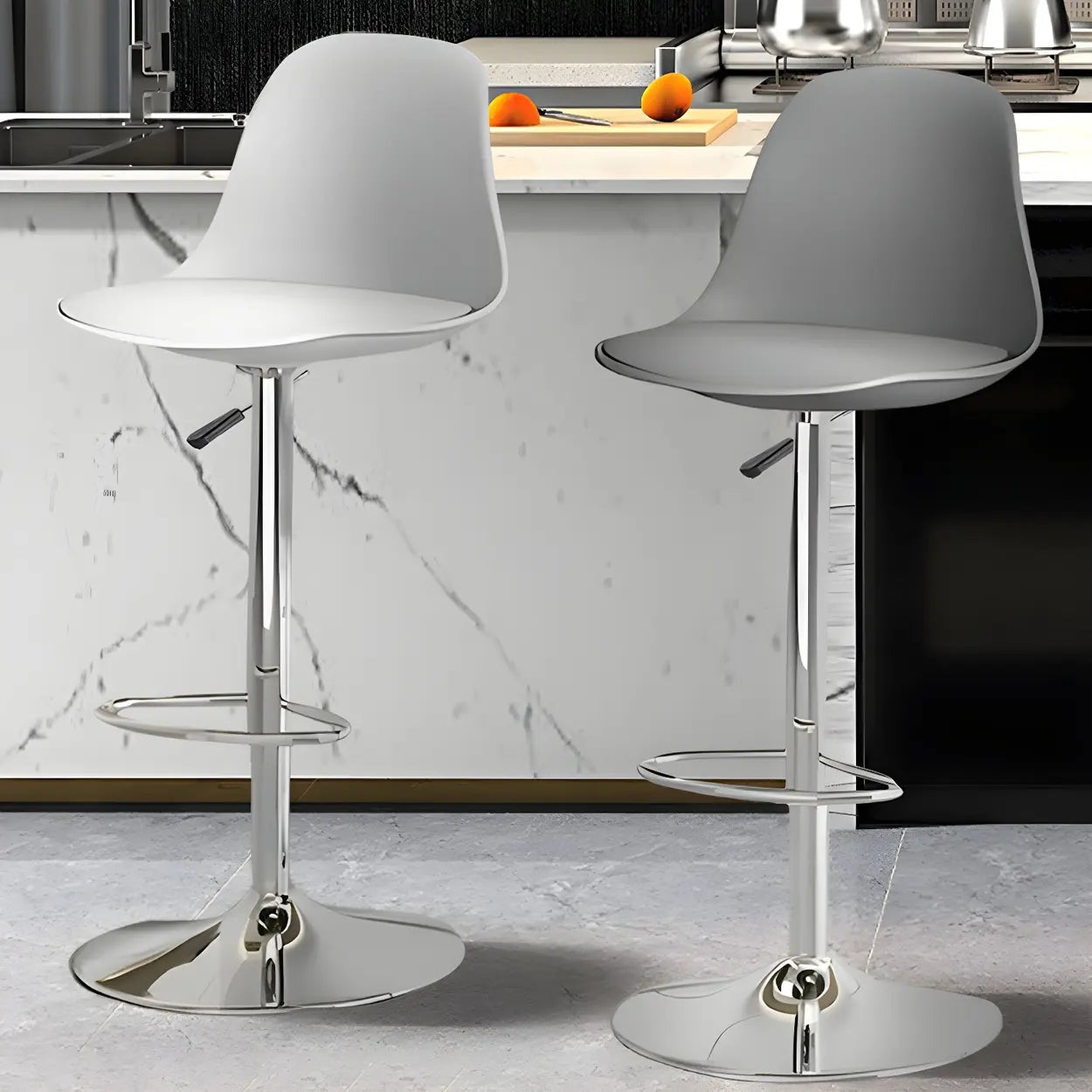 Leather bar & counter stools in black — Set of 1