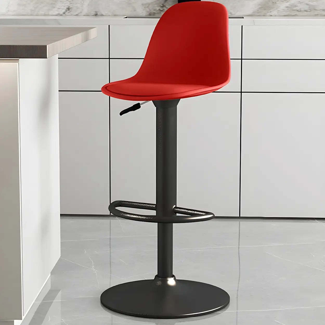 Adjustable Swivel Leather Bar Stool
