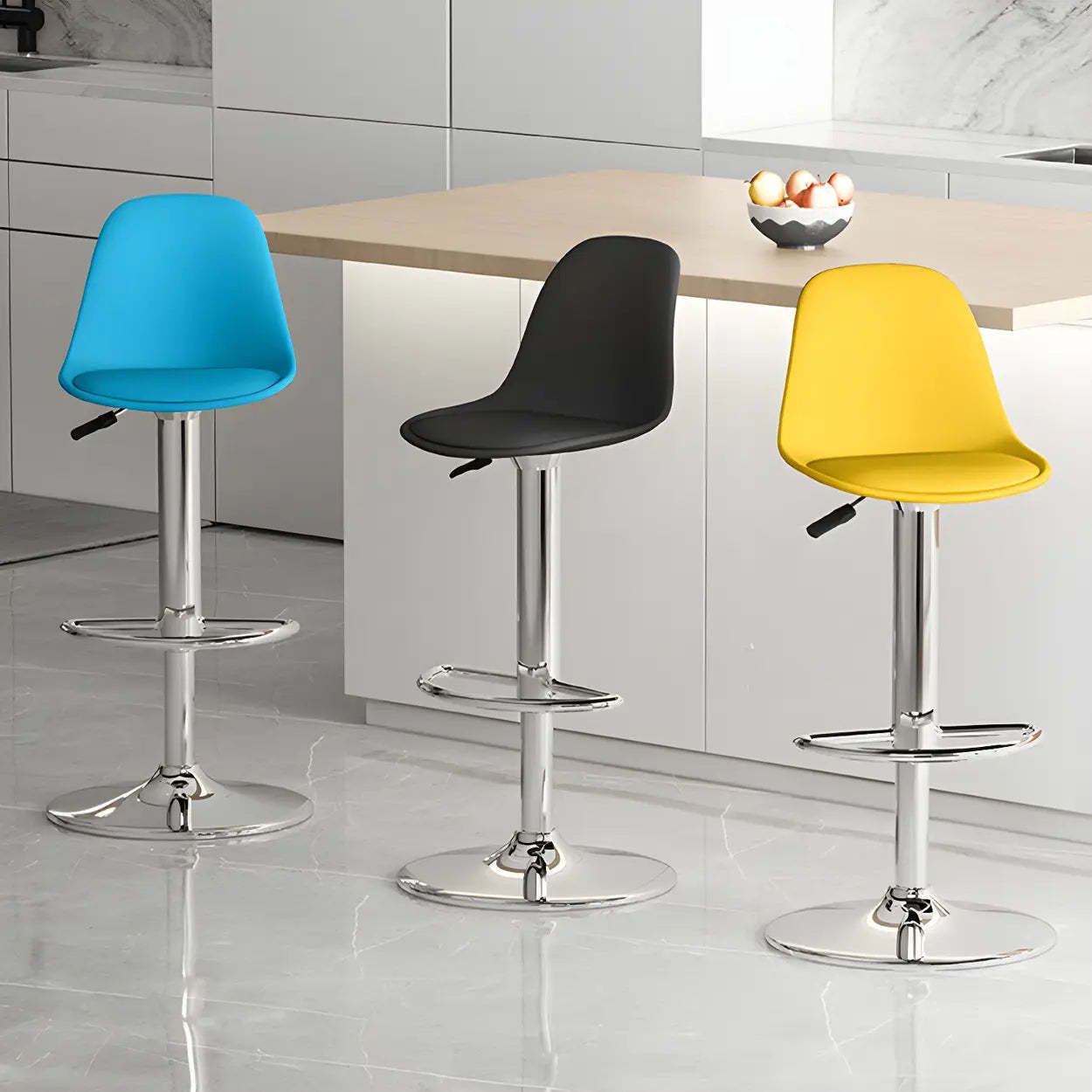 Adjustable Swivel Leather Bar Stool