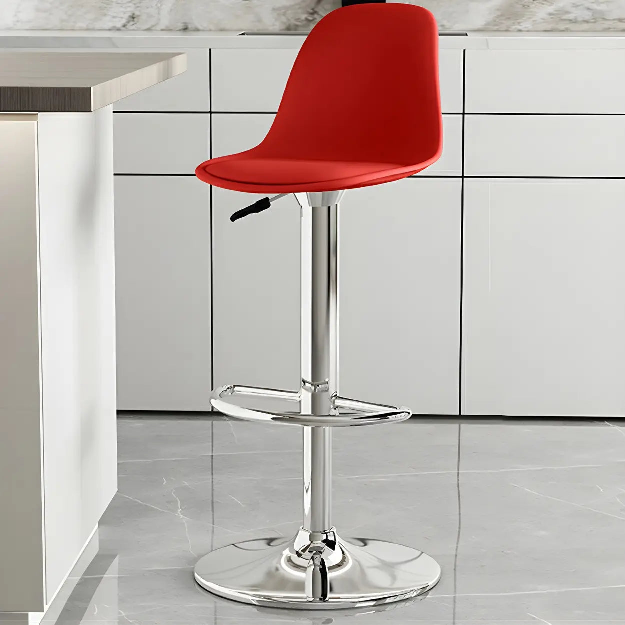 Adjustable Swivel Leather Bar Stool