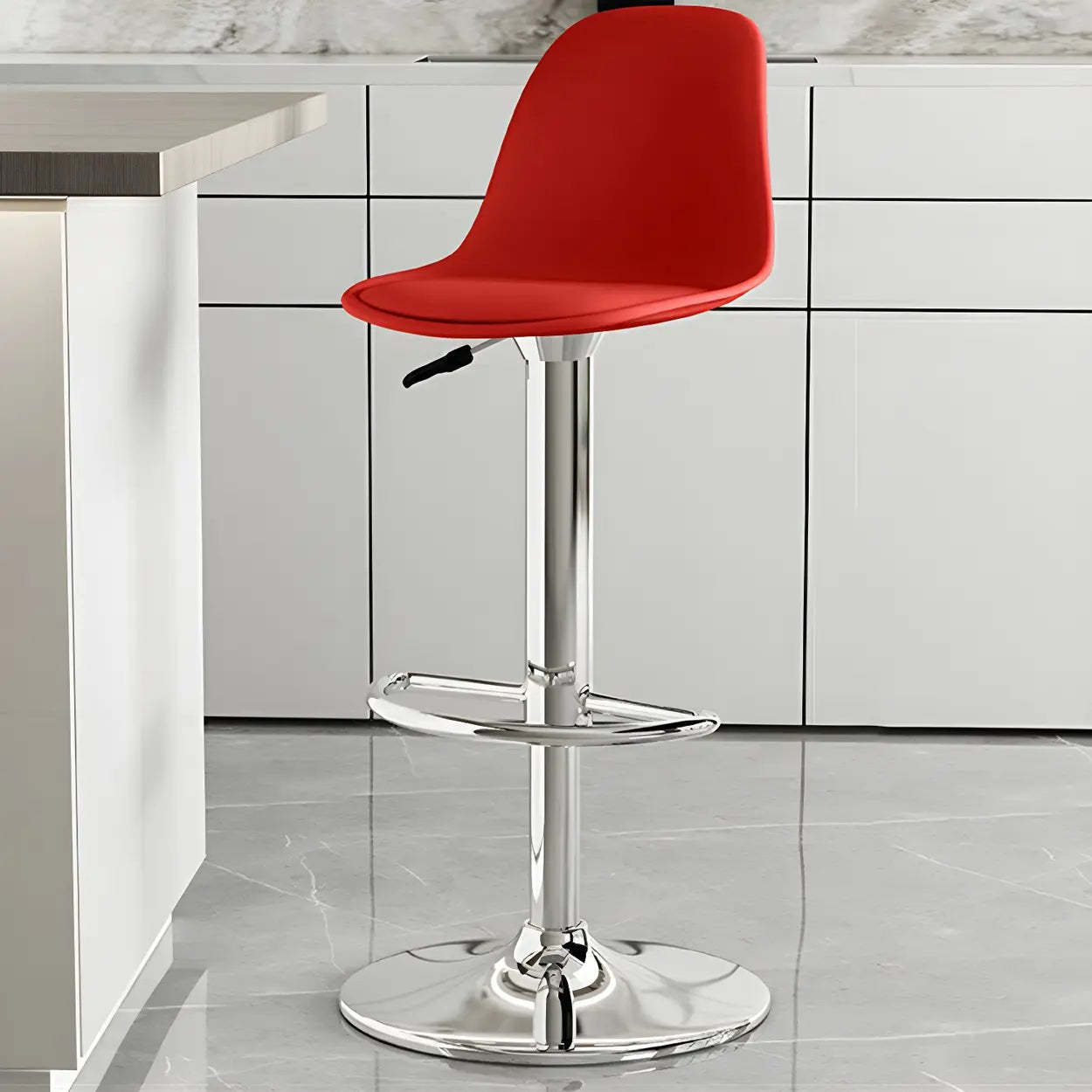 Adjustable Swivel Leather Bar Stool