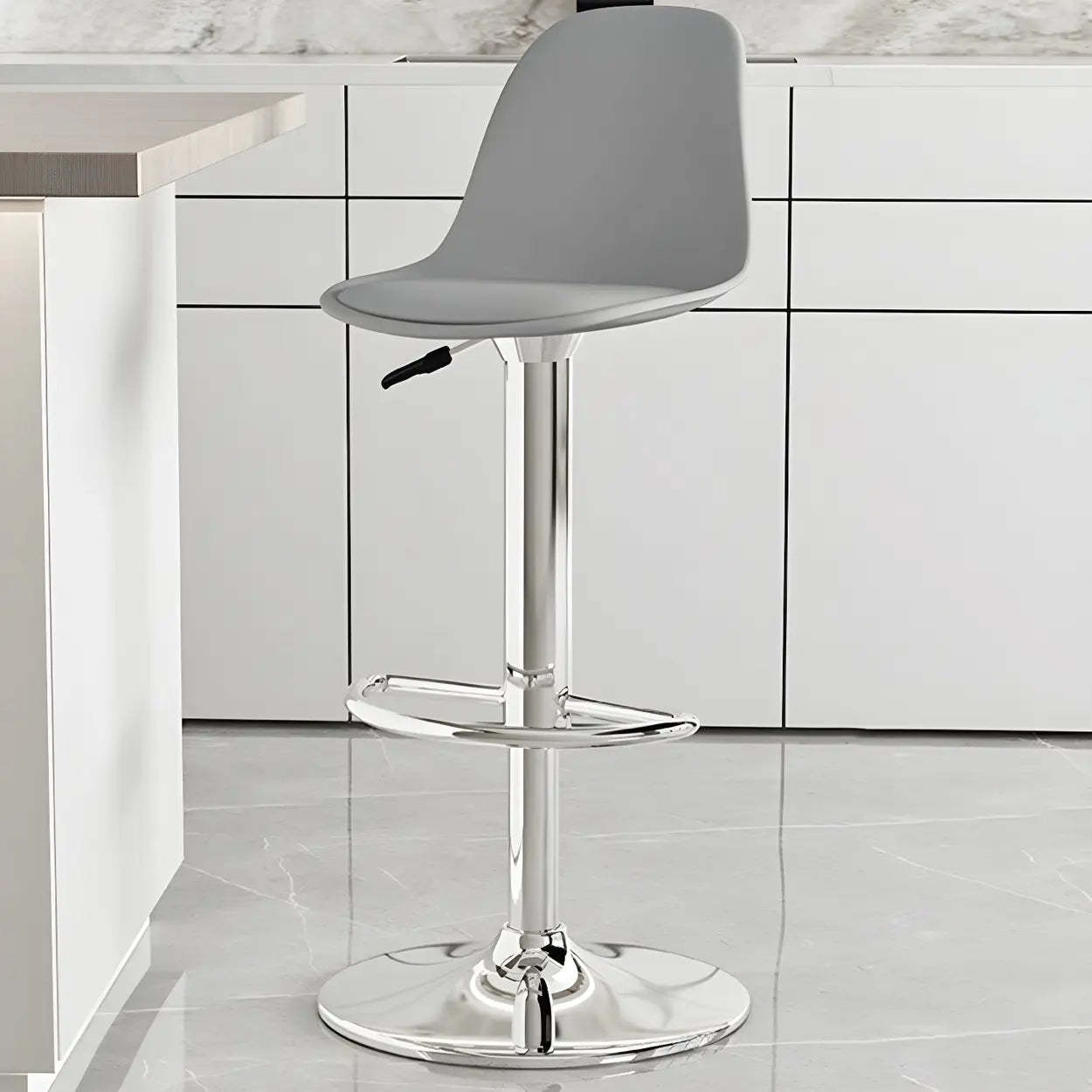 Adjustable Swivel Leather Bar Stool
