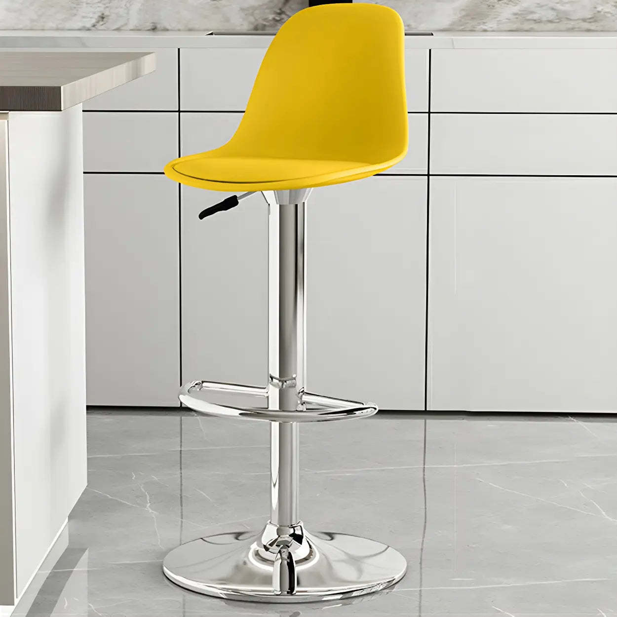 Adjustable Swivel Leather Bar Stool