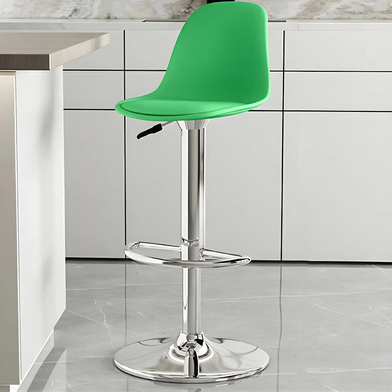 Adjustable Swivel Leather Bar Stool