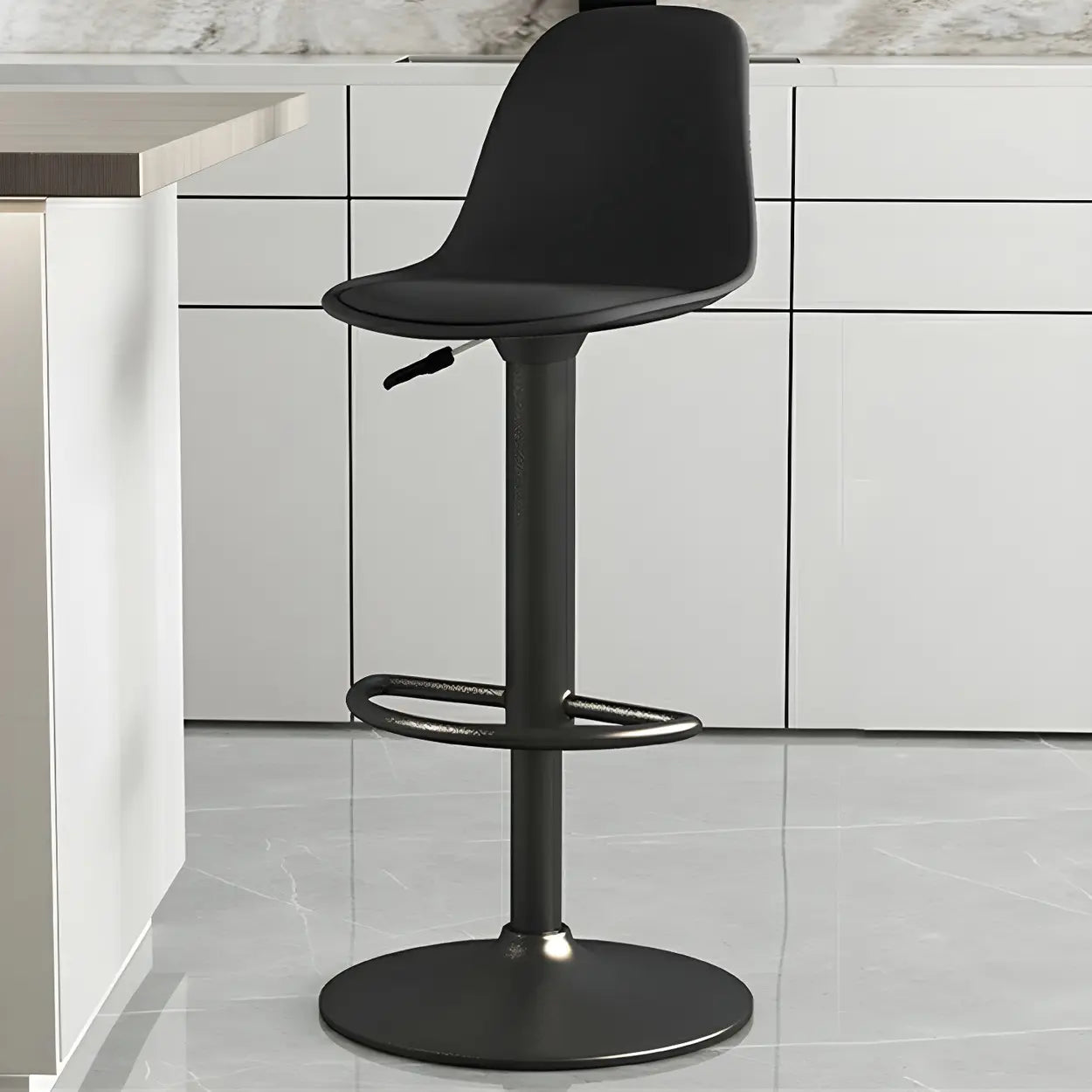Adjustable Swivel Leather Bar Stool
