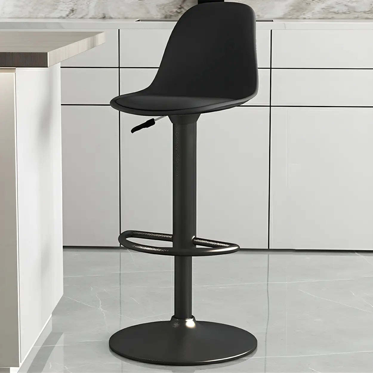 Adjustable Swivel Leather Bar Stool