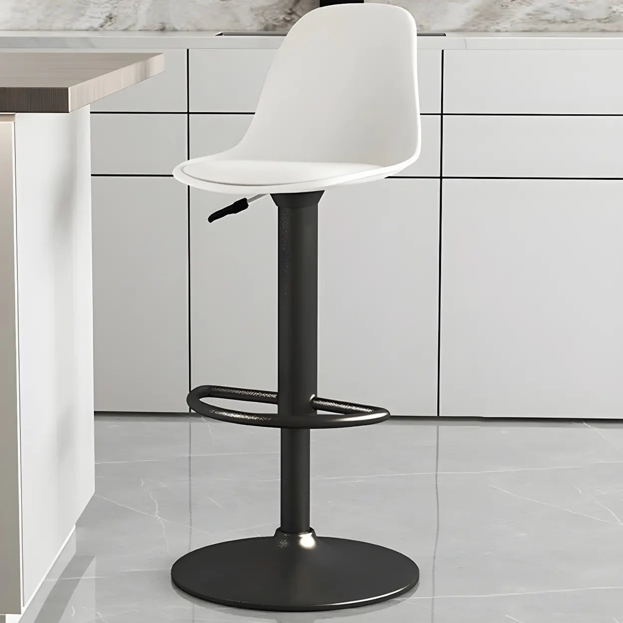 Adjustable Swivel Leather Bar Stool