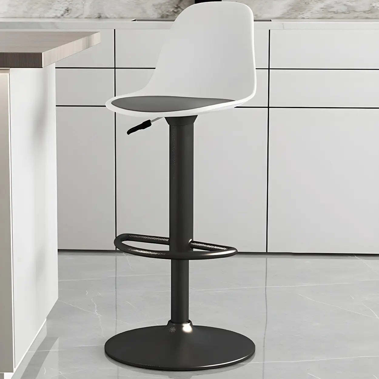 Adjustable Swivel Leather Bar Stool