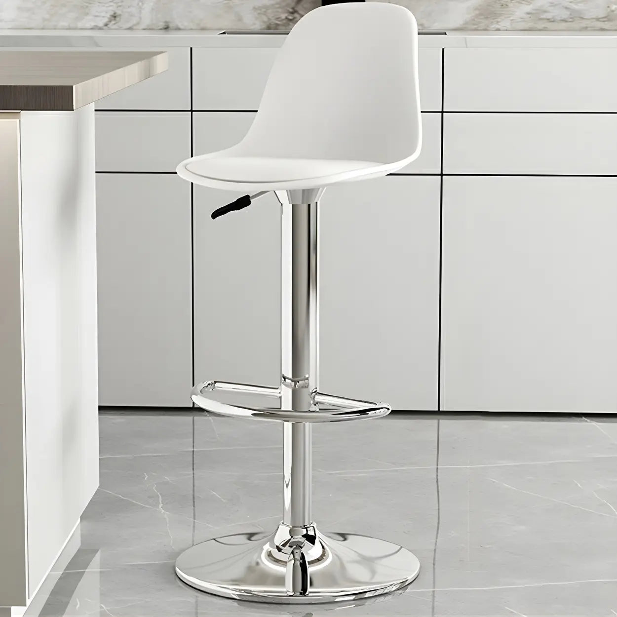 Adjustable Swivel Leather Bar Stool