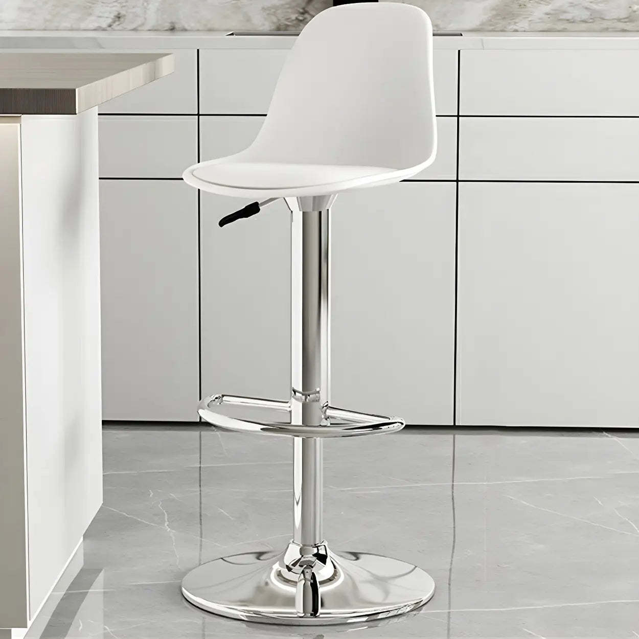 Adjustable Swivel Leather Bar Stool