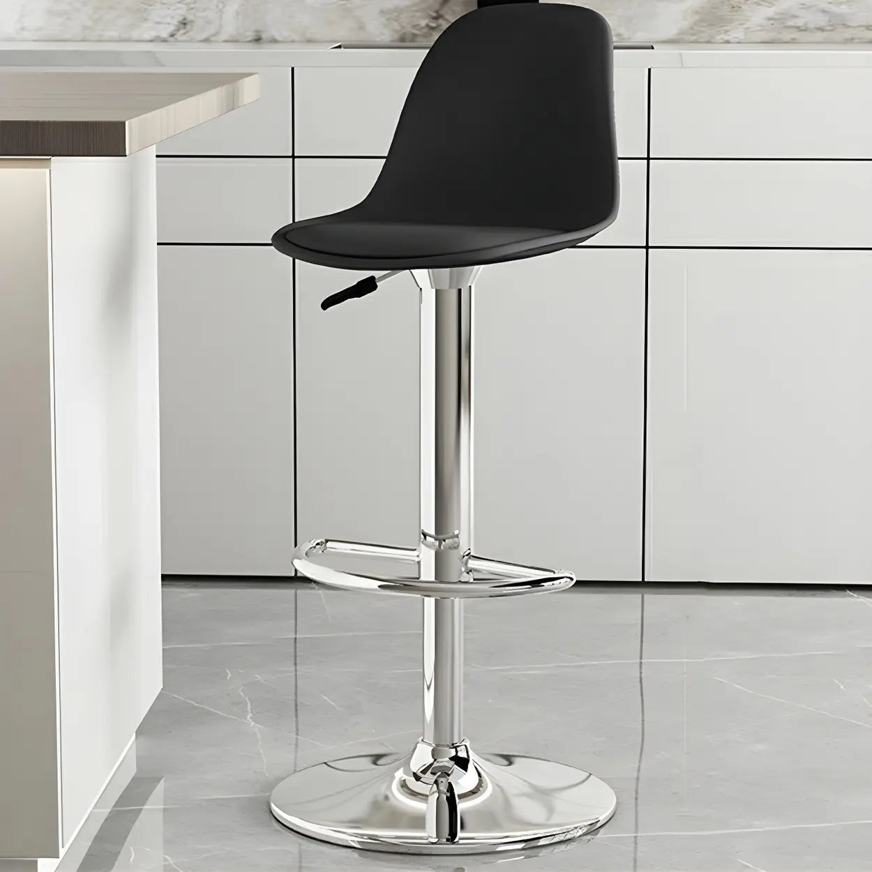 Adjustable Swivel Leather Bar Stool