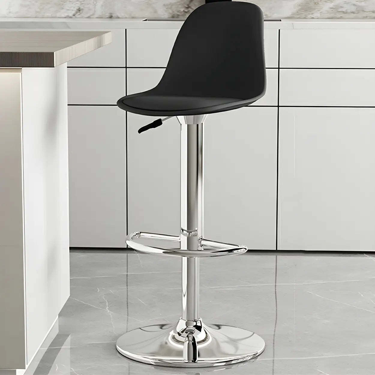 Adjustable Swivel Leather Bar Stool