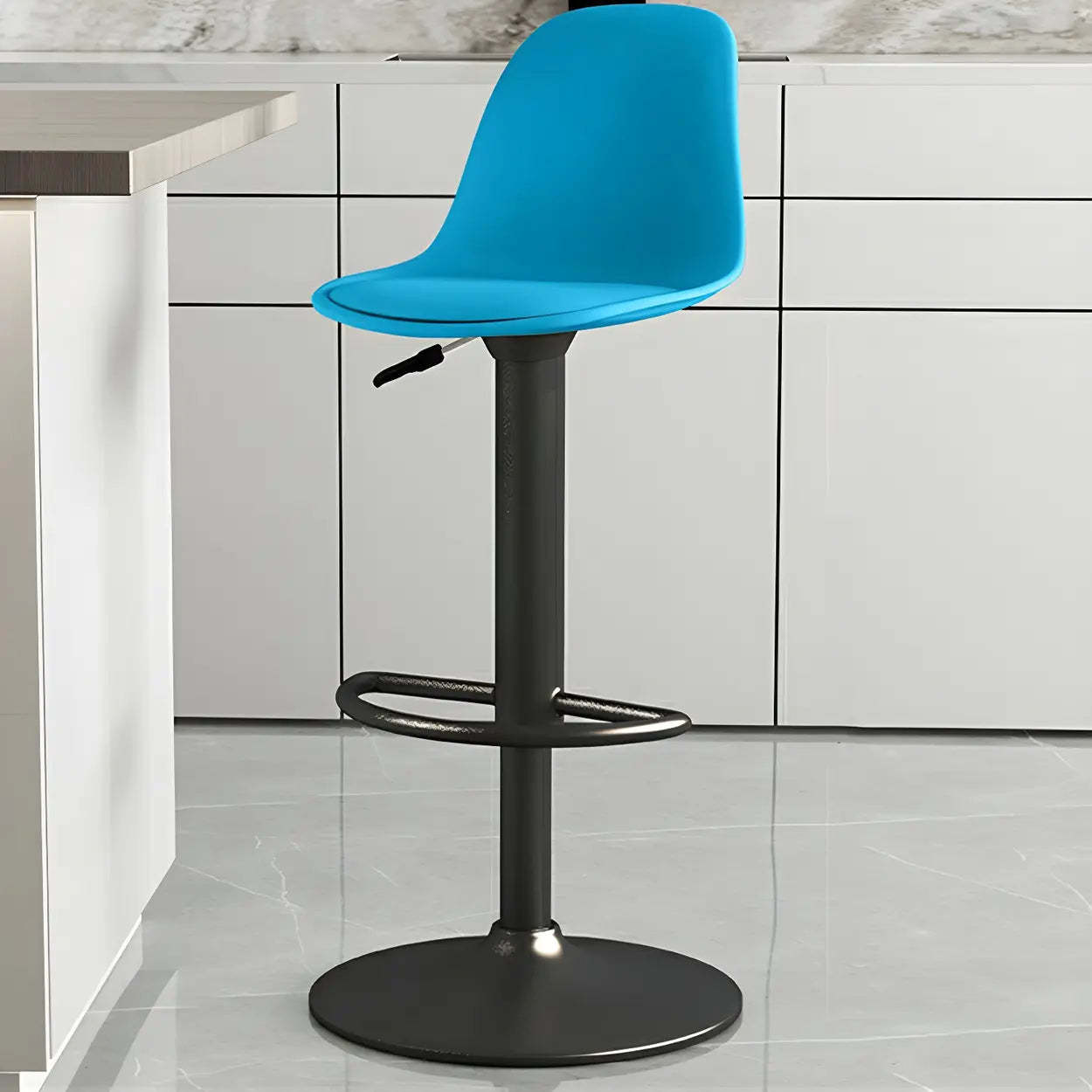 Adjustable Swivel Leather Bar Stool
