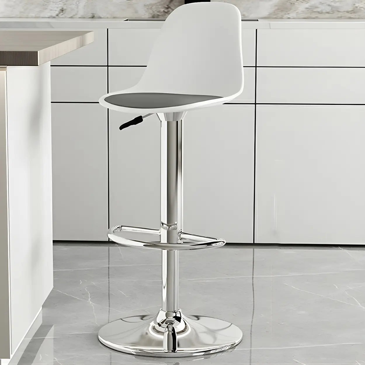 Adjustable Swivel Leather Bar Stool