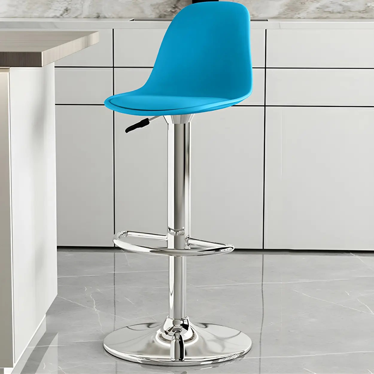 Adjustable Swivel Leather Bar Stool