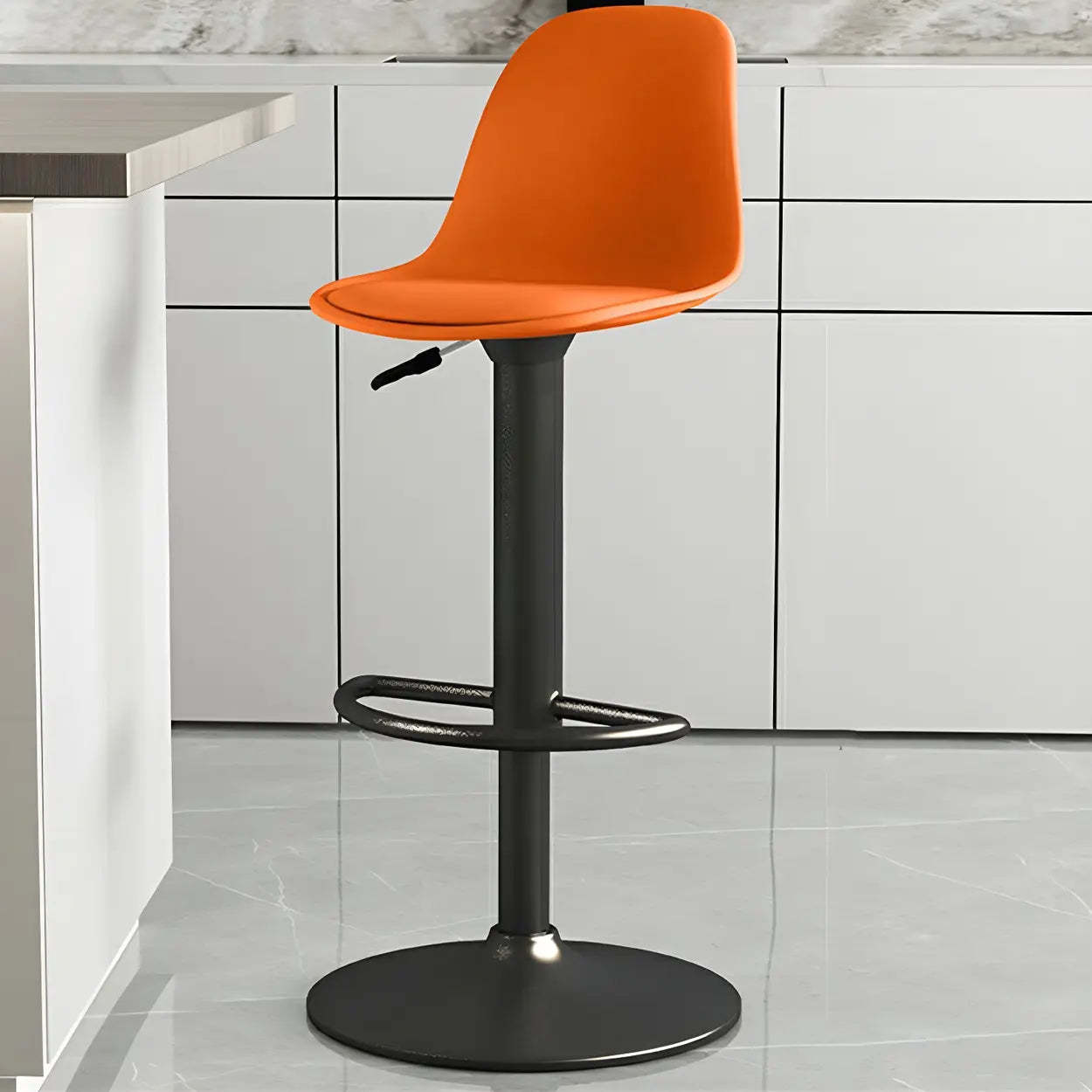 Adjustable Swivel Leather Bar Stool