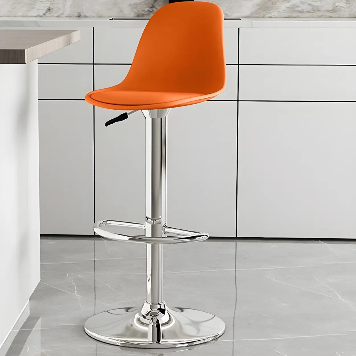 Adjustable Swivel Leather Bar Stool